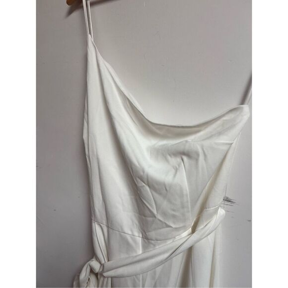 Petal & Pup Women's White Leyton Asymmetric Belted Wide Leg Jumpsuit Sz 12 NWOT - Picture 8 of 12